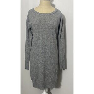 Christopher Fischer Women's 100% Cashmere Long Tunic Sweater Dress Gray Size S